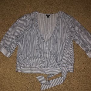 ANA STRIPED TIE BLOUSE